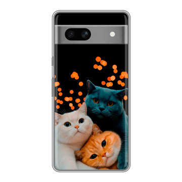 Силиконовый чехол на Google Pixel 7A с принтом Кошки