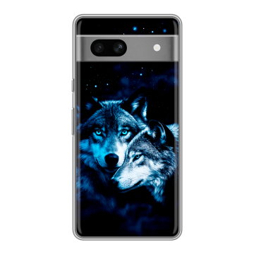 Силиконовый чехол на Google Pixel 7A с принтом Волки