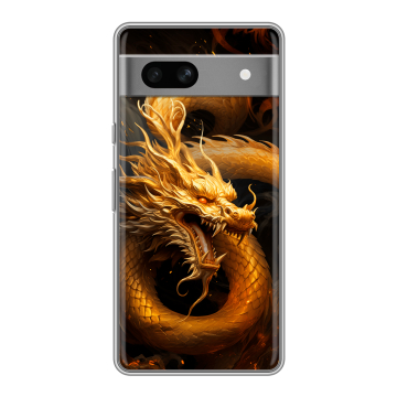 Силиконовый чехол на Google Pixel 7A с принтом Золотой дракон Силиконовый чехол на Google Pixel 7A с принтом Золотой дракон