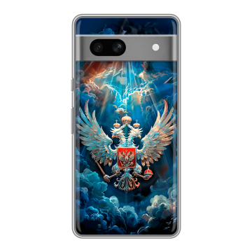 Силиконовый чехол на Google Pixel 7A с принтом Герб флаг России Силиконовый чехол на Google Pixel 7A с принтом Герб флаг России