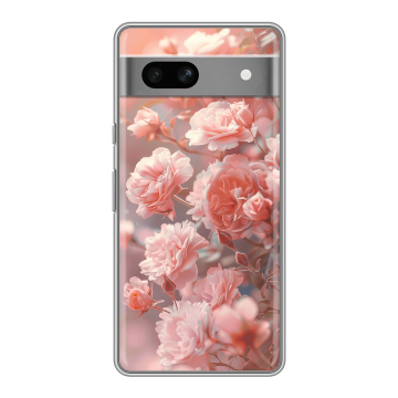 Силиконовый чехол на Google Pixel 7A с принтом Розовые розы Силиконовый чехол на Google Pixel 7A с принтом Розовые розы