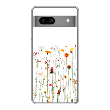 Силиконовый чехол на Google Pixel 7A с принтом цветы Силиконовый чехол на Google Pixel 7A с принтом цветы