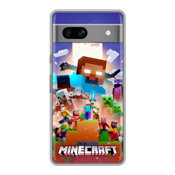 Силиконовый чехол на Google Pixel 7A с принтом Майнкрафт Minecraft Силиконовый чехол на Google Pixel 7A с принтом Майнкрафт Minecraft