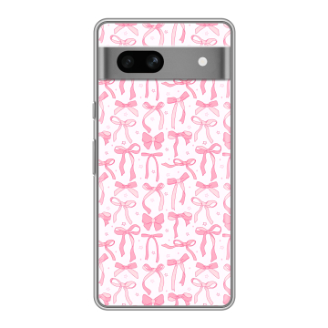 Силиконовый чехол на Google Pixel 7A с принтом Розовые бантики Силиконовый чехол на Google Pixel 7A с принтом Розовые бантики