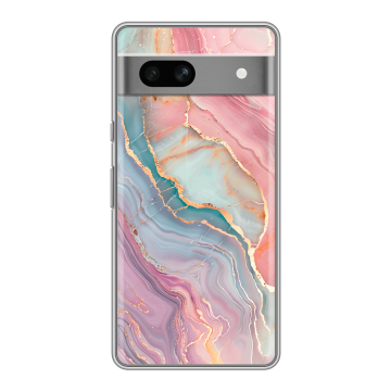 Силиконовый чехол на Google Pixel 7A с принтом розовый мрамор Силиконовый чехол на Google Pixel 7A с принтом розовый мрамор