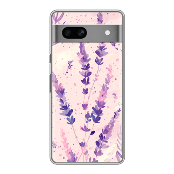 Силиконовый чехол на Google Pixel 7A с принтом цветы лаванда Силиконовый чехол на Google Pixel 7A с принтом цветы лаванда