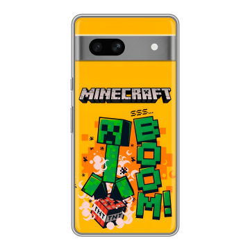 Силиконовый чехол на Google Pixel 7A с принтом Майнкрафт Minecraft Силиконовый чехол на Google Pixel 7A с принтом Майнкрафт Minecraft