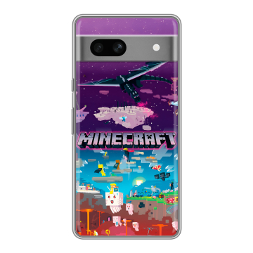 Силиконовый чехол на Google Pixel 7A с принтом Майнкрафт Minecraft Силиконовый чехол на Google Pixel 7A с принтом Майнкрафт Minecraft