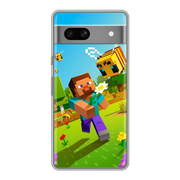 Силиконовый чехол на Google Pixel 7A с принтом Майнкрафт Minecraft Силиконовый чехол на Google Pixel 7A с принтом Майнкрафт Minecraft