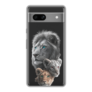 Силиконовый чехол на Google Pixel 7A с принтом Львы Силиконовый чехол на Google Pixel 7A с принтом Львы