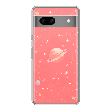 Силиконовый чехол на Google Pixel 7A с принтом Розовый космос Силиконовый чехол на Google Pixel 7A с принтом Розовый космос