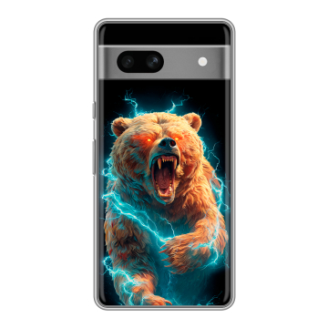 Силиконовый чехол на Google Pixel 7A с принтом Медведь Силиконовый чехол на Google Pixel 7A с принтом Медведь