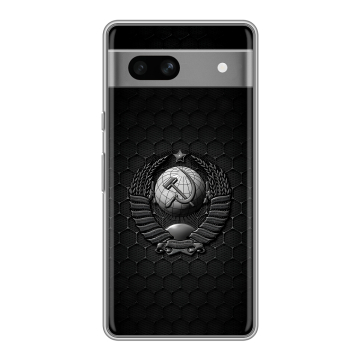 Силиконовый чехол на Google Pixel 7A с принтом Герб Флаг СССР Силиконовый чехол на Google Pixel 7A с принтом Герб Флаг СССР