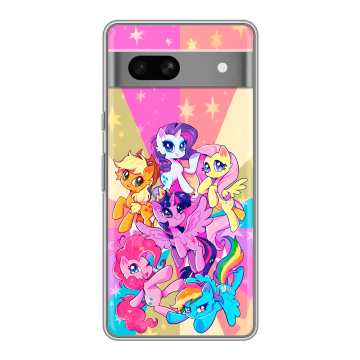Силиконовый чехол на Google Pixel 7A с принтом My little pony Дружба чудо Силиконовый чехол на Google Pixel 7A с принтом My little pony Дружба чудо