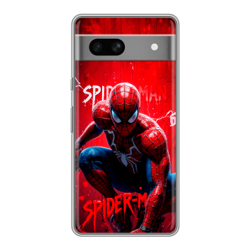 Силиконовый чехол на Google Pixel 7A с принтом Spiderman Человек паук Силиконовый чехол на Google Pixel 7A с принтом Spiderman Человек паук