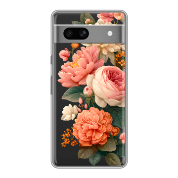 Силиконовый чехол на Google Pixel 7A с принтом цветы Силиконовый чехол на Google Pixel 7A с принтом цветы