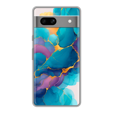 Силиконовый чехол на Google Pixel 7A с принтом Мрамор блестки Силиконовый чехол на Google Pixel 7A с принтом Мрамор блестки