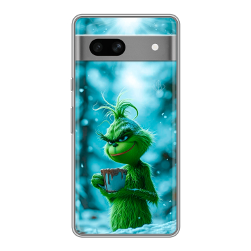 Силиконовый чехол на Google Pixel 7A с принтом Новый год гринч Силиконовый чехол на Google Pixel 7A с принтом Новый год гринч