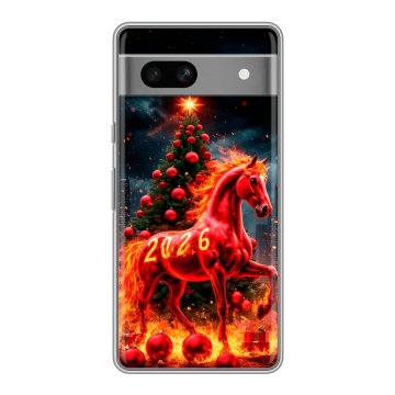Силиконовый чехол на Google Pixel 7A с принтом Новый год Силиконовый чехол на Google Pixel 7A с принтом Новый год