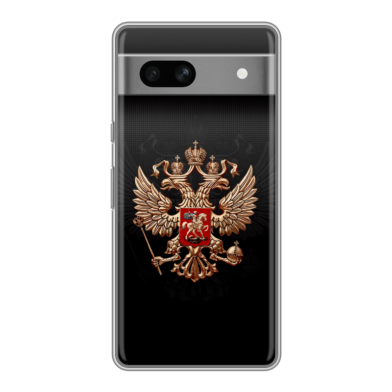 Силиконовый противоударный чехол на Google Pixel 7A с принтом Герб России Силиконовый противоударный чехол на Google Pixel 7A с принтом Герб России
