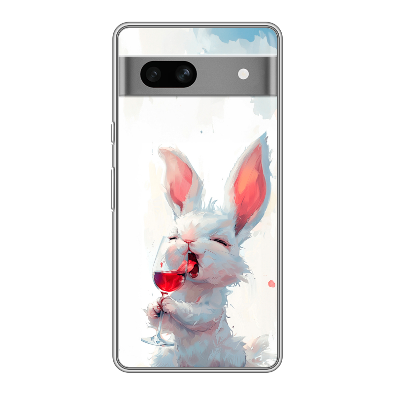 Силиконовый противоударный чехол на Google Pixel 7A с принтом кролик зайчик Силиконовый противоударный чехол на Google Pixel 7A с принтом кролик зайчик