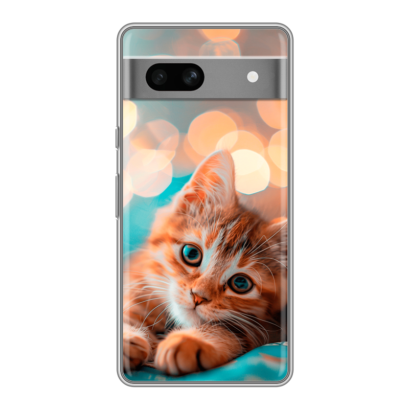 Силиконовый противоударный чехол на Google Pixel 7A с принтом котик Силиконовый противоударный чехол на Google Pixel 7A с принтом котик