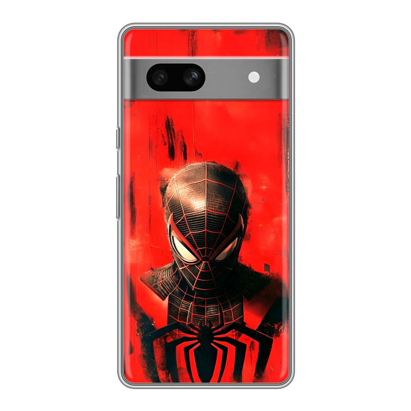 Силиконовый противоударный чехол на Google Pixel 7A с принтом человек паук spiderman Силиконовый противоударный чехол на Google Pixel 7A с принтом человек паук spiderman