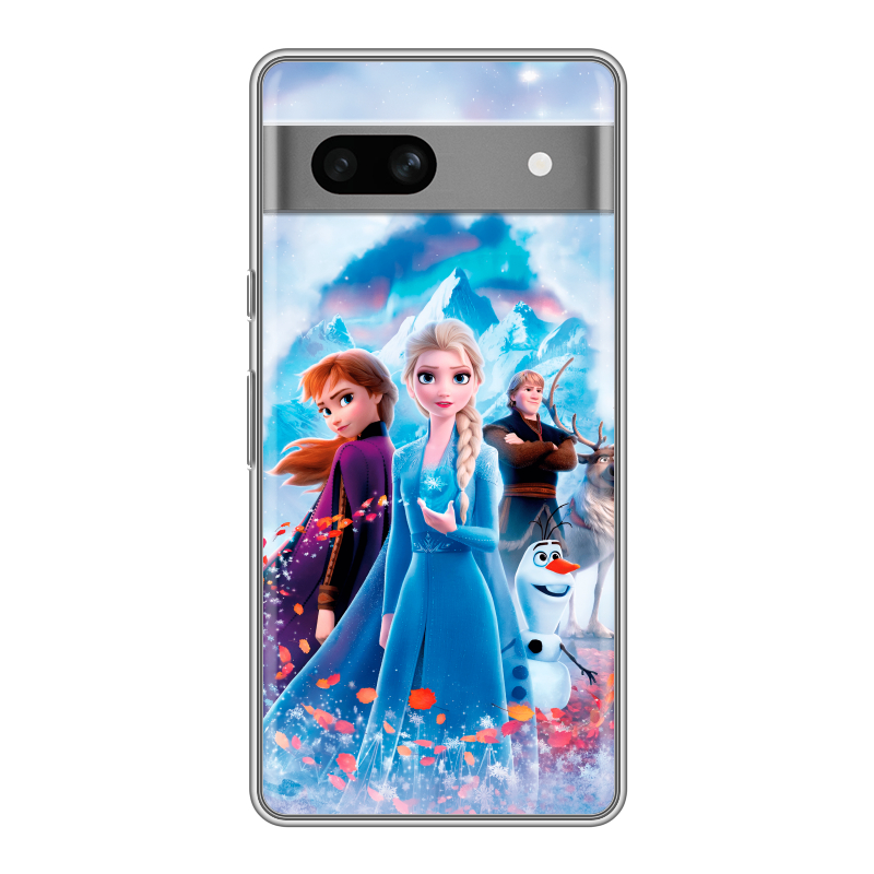 Силиконовый чехол на Google Pixel 7A с принтом Холодное сердце Frozen Силиконовый чехол на Google Pixel 7A с принтом Холодное сердце Frozen