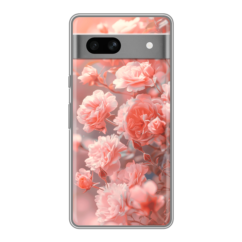 Силиконовый противоударный чехол на Google Pixel 7A с принтом Розы цветы Силиконовый противоударный чехол на Google Pixel 7A с принтом Розы цветы