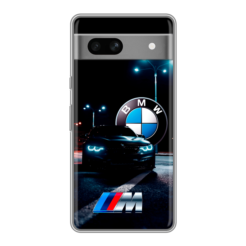 Силиконовый противоударный чехол на Google Pixel 7A с принтом БМВ BMW Силиконовый противоударный чехол на Google Pixel 7A с принтом БМВ BMW