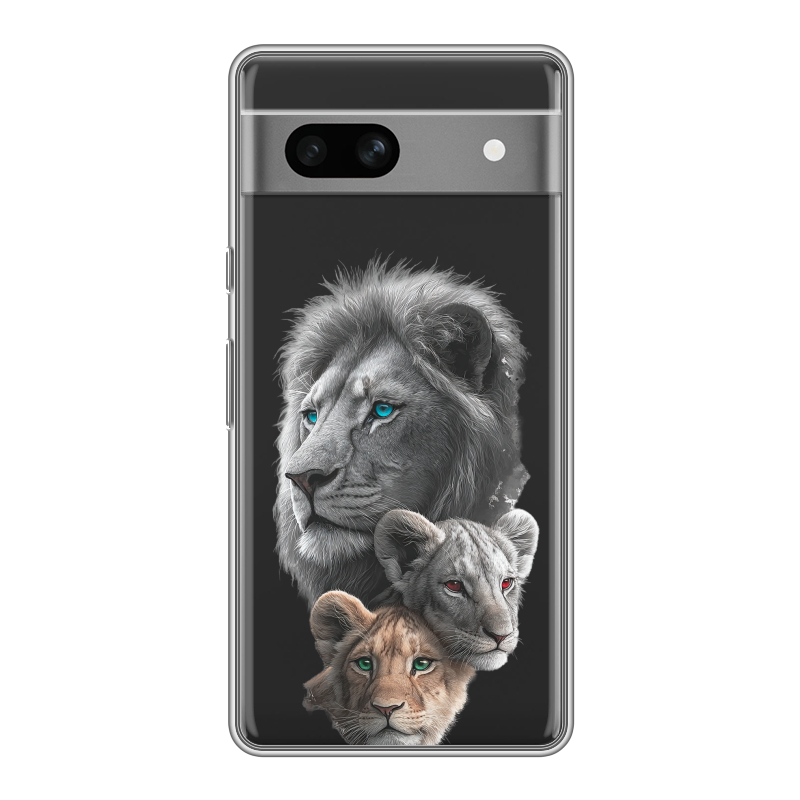 Силиконовый чехол на Google Pixel 7A с принтом Львы Силиконовый чехол на Google Pixel 7A с принтом Львы