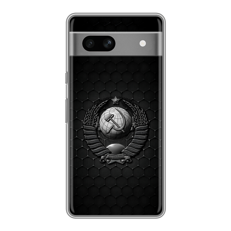 Силиконовый чехол на Google Pixel 7A с принтом Герб Флаг СССР Силиконовый чехол на Google Pixel 7A с принтом Герб Флаг СССР