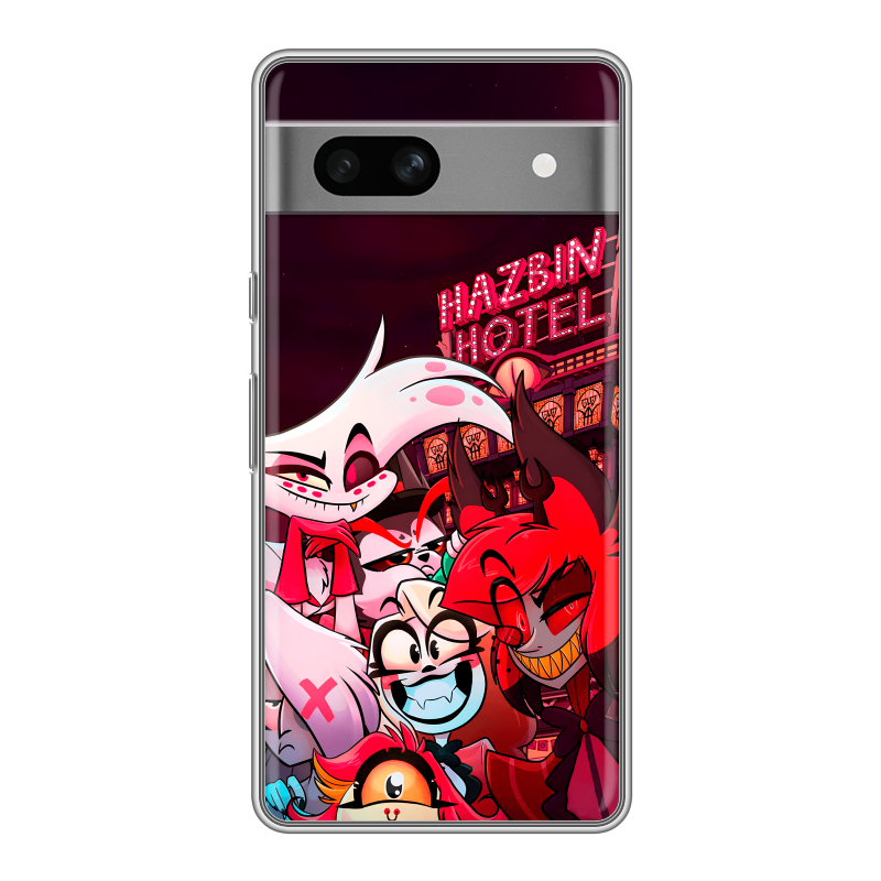 Силиконовый противоударный чехол на Google Pixel 7A с принтом Hazbin Hotel Отель Хазбин Силиконовый противоударный чехол на Google Pixel 7A с принтом Hazbin Hotel Отель Хазбин
