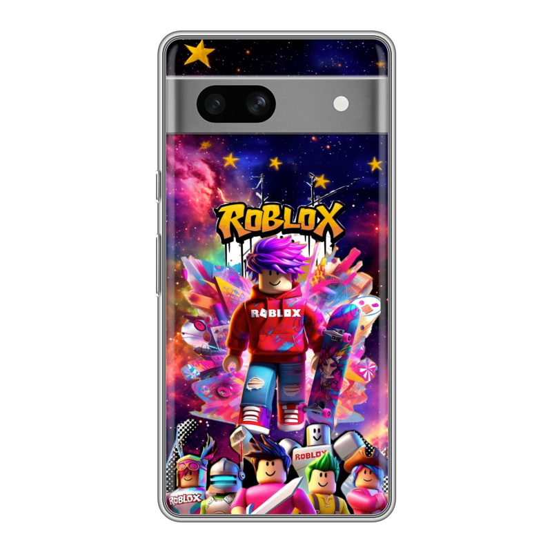 Силиконовый противоударный чехол на Google Pixel 7A с принтом Roblox Роблокс Силиконовый противоударный чехол на Google Pixel 7A с принтом Roblox Роблокс