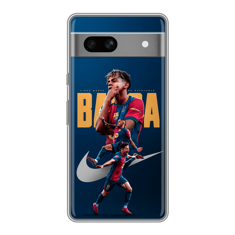 Силиконовый чехол на Google Pixel 7A с принтом Барселона Barca Yamal Силиконовый чехол на Google Pixel 7A с принтом Барселона Barca Yamal