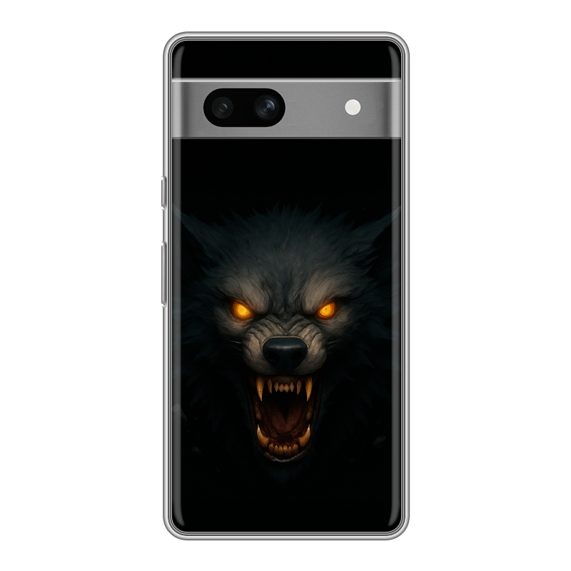 Силиконовый противоударный чехол на Google Pixel 7A с принтом Волк Силиконовый противоударный чехол на Google Pixel 7A с принтом Волк