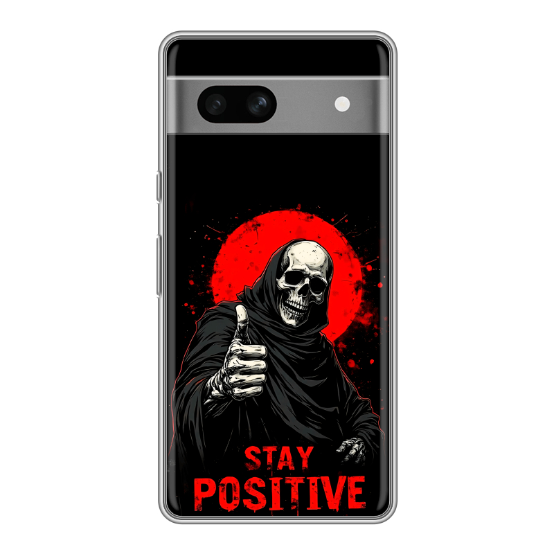 Силиконовый чехол на Google Pixel 7A с принтом смешной скелет Силиконовый чехол на Google Pixel 7A с принтом смешной скелет