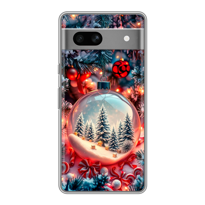 Силиконовый чехол на Google Pixel 7A с принтом Новый год Силиконовый чехол на Google Pixel 7A с принтом Новый год