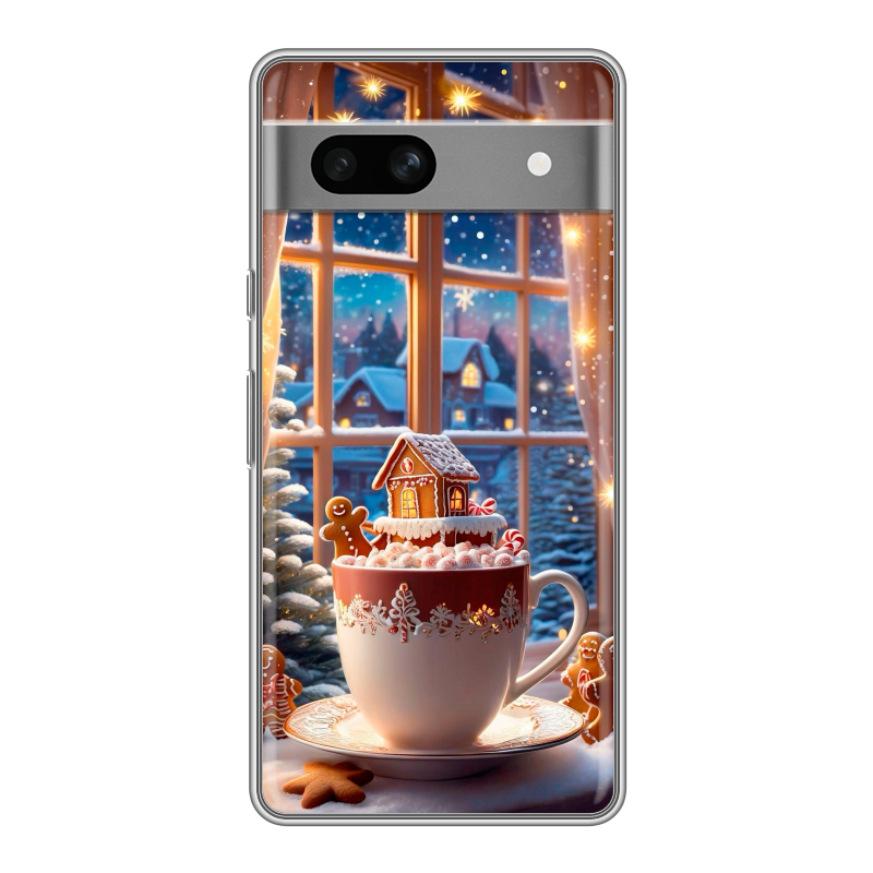 Силиконовый чехол на Google Pixel 7A с принтом Новый год Силиконовый чехол на Google Pixel 7A с принтом Новый год