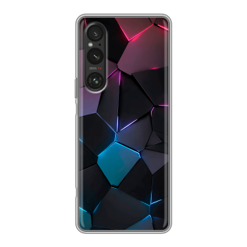 Силиконовый чехол на Sony Xperia 1 V с принтом Геометрия неона Силиконовый чехол на Sony Xperia 1 V с принтом Геометрия неона