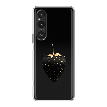 Силиконовый чехол на Sony Xperia 1 V с принтом Черная клубника Силиконовый чехол на Sony Xperia 1 V с принтом Черная клубника