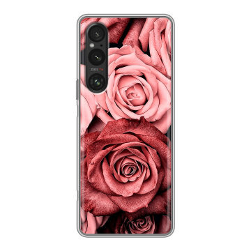 Силиконовый чехол на Sony Xperia 1 V с принтом Цветы розы Силиконовый чехол на Sony Xperia 1 V с принтом Цветы розы