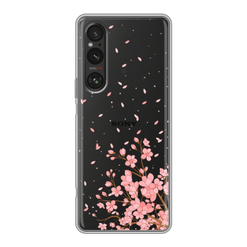 Силиконовый чехол на Sony Xperia 1 V с принтом Ветка сакуры Силиконовый чехол на Sony Xperia 1 V с принтом Ветка сакуры