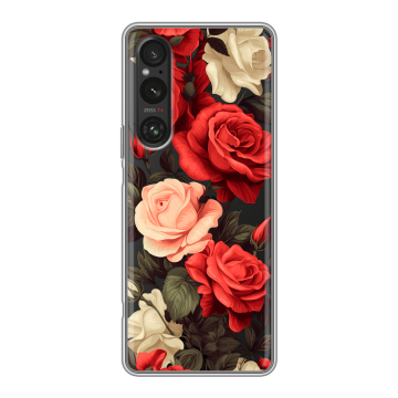Силиконовый чехол на Sony Xperia 1 V с принтом Розы Силиконовый чехол на Sony Xperia 1 V с принтом Розы