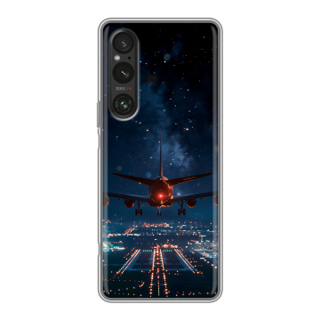 Силиконовый чехол на Sony Xperia 1 V с принтом самолет Силиконовый чехол на Sony Xperia 1 V с принтом самолет