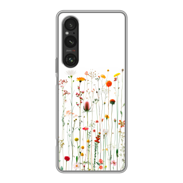 Силиконовый чехол на Sony Xperia 1 V с принтом цветы Силиконовый чехол на Sony Xperia 1 V с принтом цветы