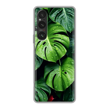 Силиконовый чехол на Sony Xperia 1 V с принтом Листья