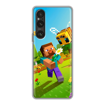 Силиконовый чехол на Sony Xperia 1 V с принтом Майнкрафт Minecraft Силиконовый чехол на Sony Xperia 1 V с принтом Майнкрафт Minecraft