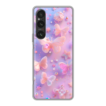 Силиконовый чехол на Sony Xperia 1 V с принтом Бабочки Силиконовый чехол на Sony Xperia 1 V с принтом Бабочки