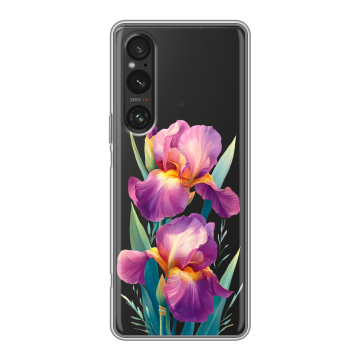 Силиконовый чехол на Sony Xperia 1 V с принтом Цветы орхидеи Силиконовый чехол на Sony Xperia 1 V с принтом Цветы орхидеи
